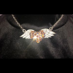 Swarovski Crystal Cupid/ Wings Necklace